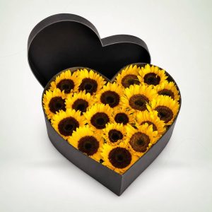 Caja Corazón de Girasoles — Alegría en Forma de Amor - A domicilio en Cali