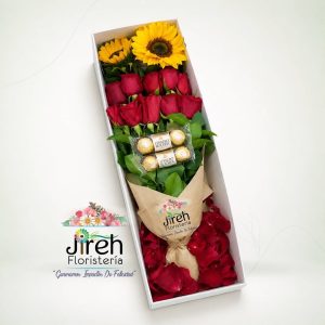 Caja de Girasoles y Rosas a domicilio en Cali